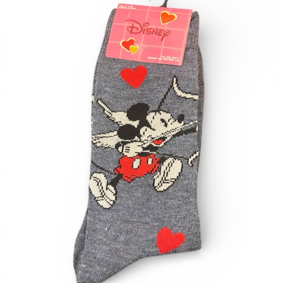 Disney Other - Disneys Mickey Mouse Valentines Day Crew Socks Shoe Size 6-12